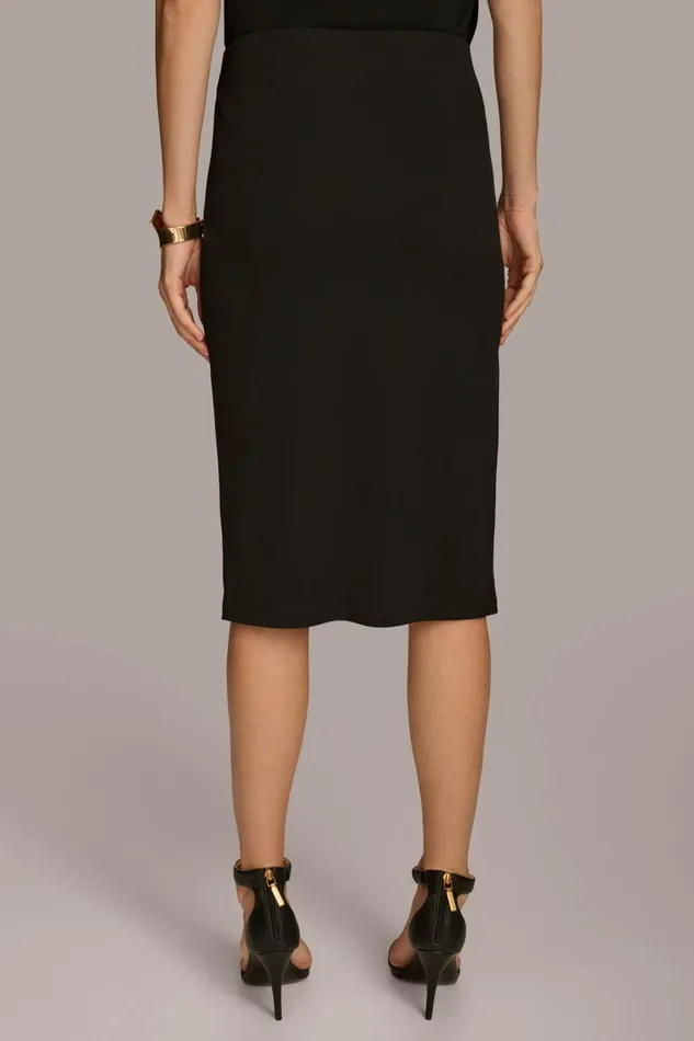 Women Donna Karan Skirts SKIRT WITH GOLD PAINT PRINT Black