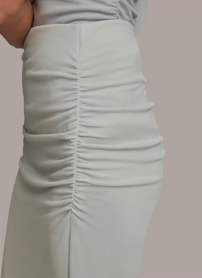 Women Donna Karan Skirts SLIM RUCHED SIDE SKIRT Blue Frost