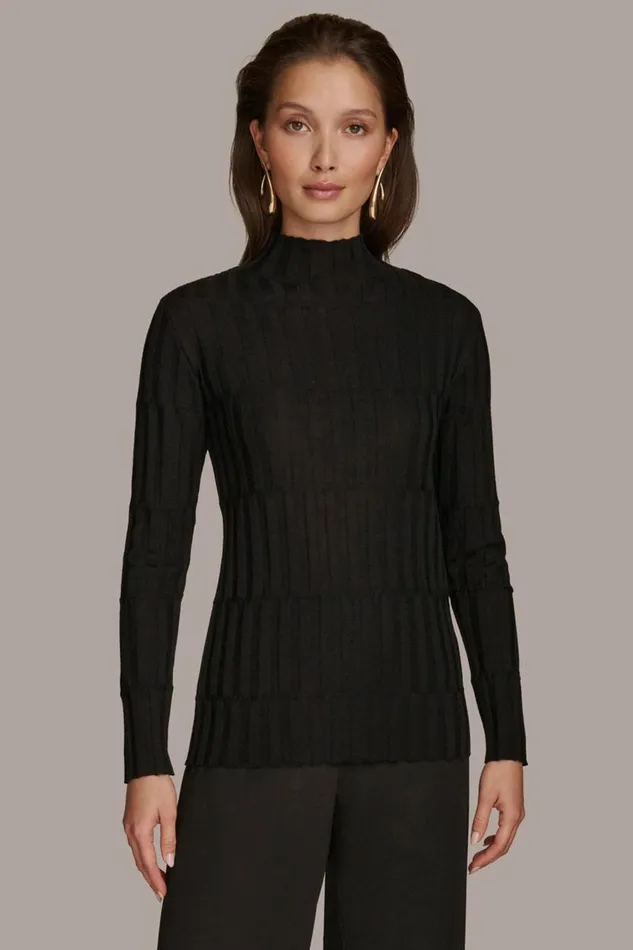 Women Donna Karan Sweaters And Tops MERINO WOOL SWEATER Black