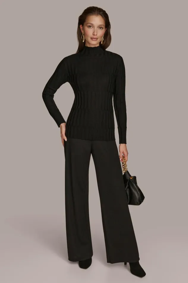 Women Donna Karan Sweaters And Tops MERINO WOOL SWEATER Black