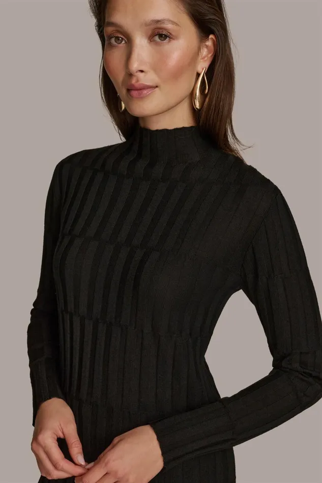 Women Donna Karan Sweaters And Tops MERINO WOOL SWEATER Black