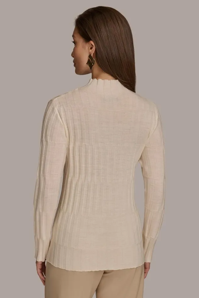 Women Donna Karan Sweaters And Tops MERINO WOOL SWEATER Ivory