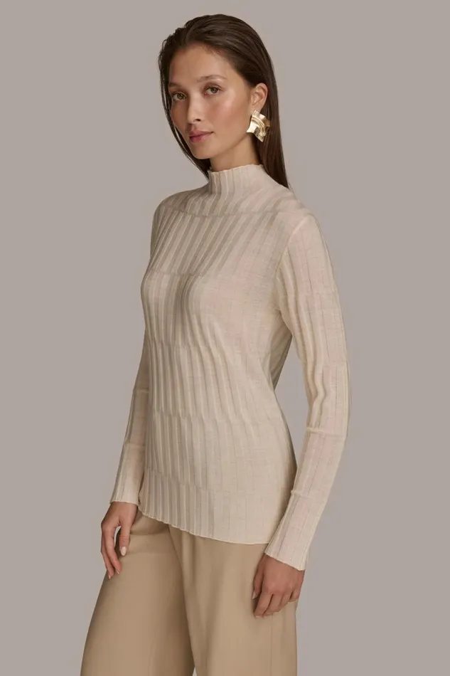 Women Donna Karan Sweaters And Tops MERINO WOOL SWEATER Ivory