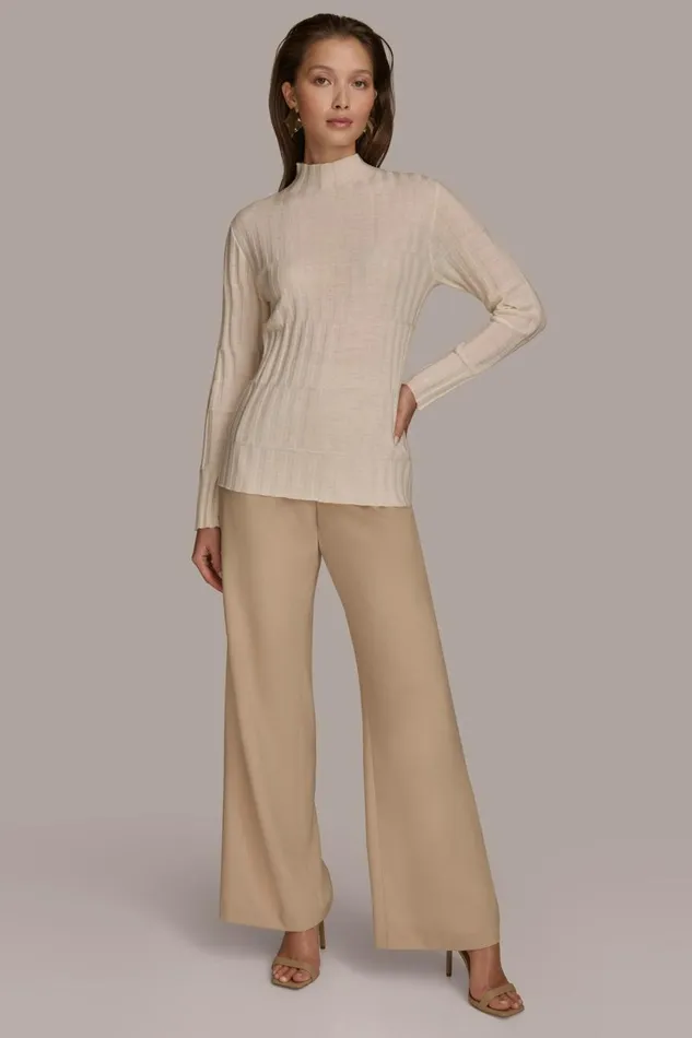 Women Donna Karan Sweaters And Tops MERINO WOOL SWEATER Ivory
