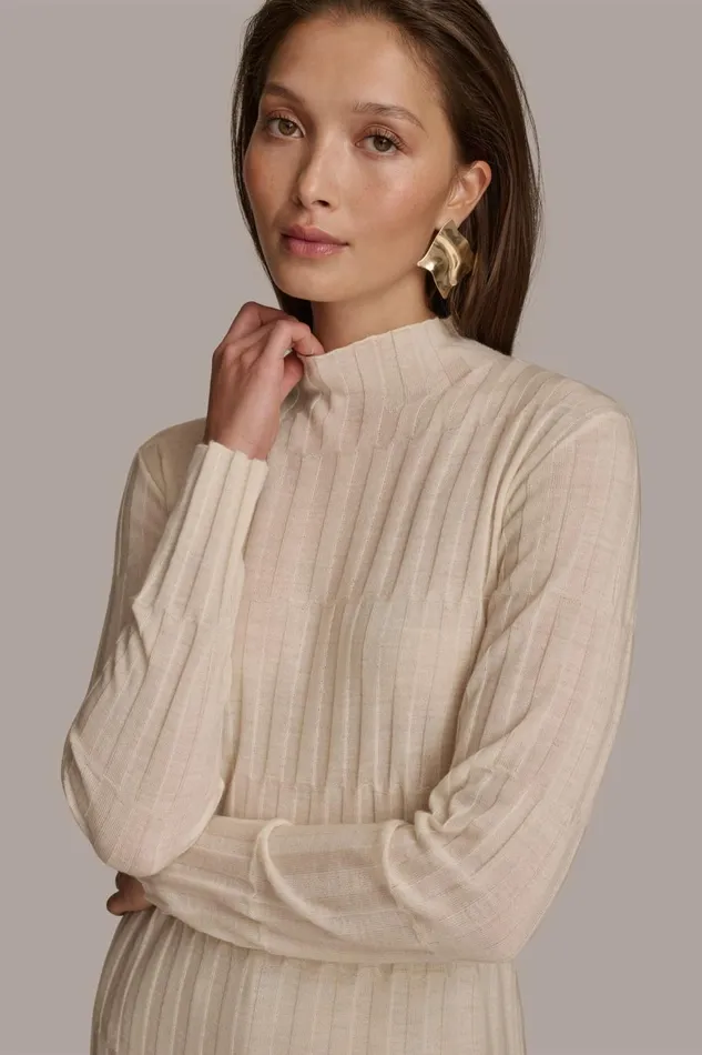 Women Donna Karan Sweaters And Tops MERINO WOOL SWEATER Ivory