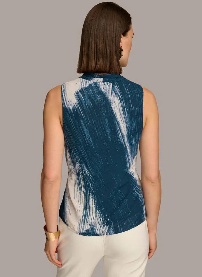 Women Donna Karan Sweaters And Tops PRINT DRAPE TOP Tide Multi