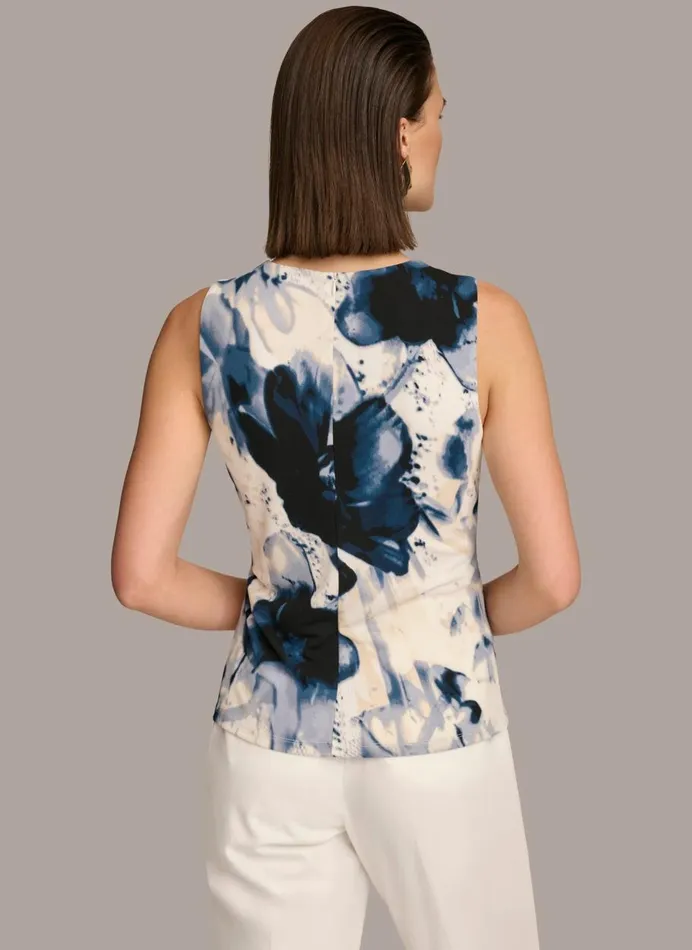 Women Donna Karan Sweaters And Tops PRINTED WRAP TOP Tidecream
