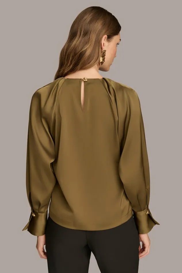 Women Donna Karan Sweaters And Tops TOP WITH CHAIN HARDWARE Beech