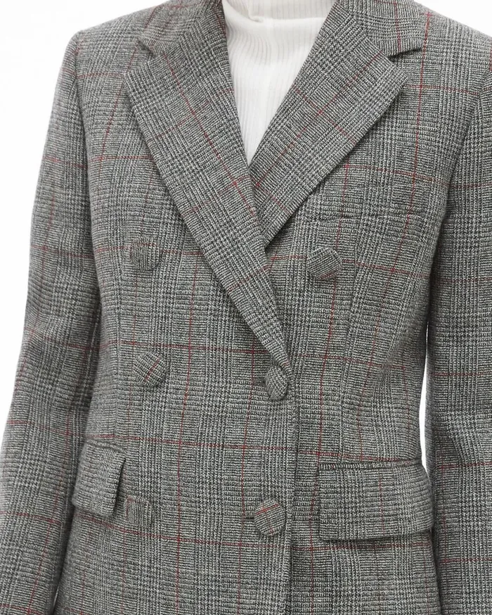 Women Double Breasted Blazer Charcoal Helmut Lang Jackets and Blazers