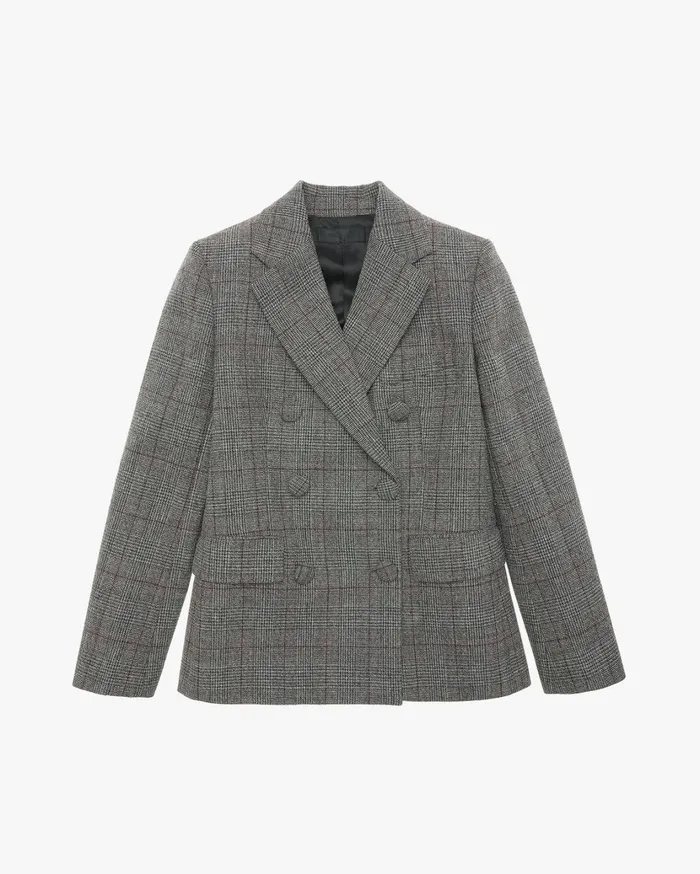 Women Double Breasted Blazer Charcoal Helmut Lang Jackets and Blazers