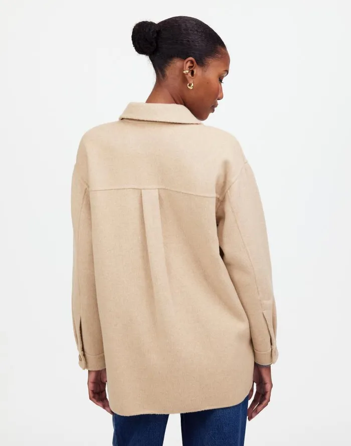 Women DoubleFaced Long ShirtJacket Maple Oatmeal Melange Madewell Coats Jackets