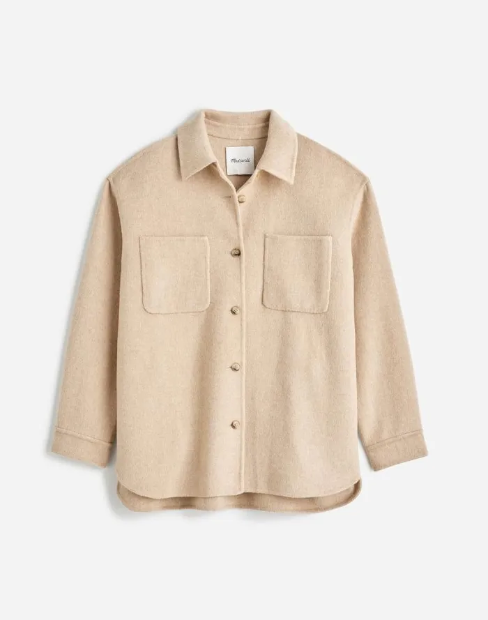 Women DoubleFaced Long ShirtJacket Maple Oatmeal Melange Madewell Coats Jackets