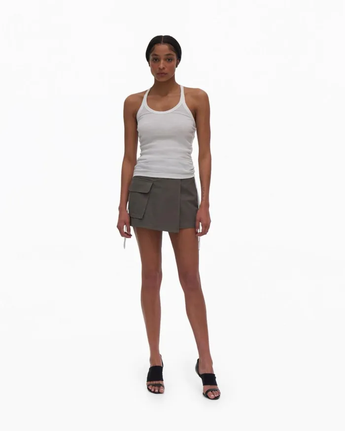 Women Drawstring Tank Chalk White Helmut Lang Tops