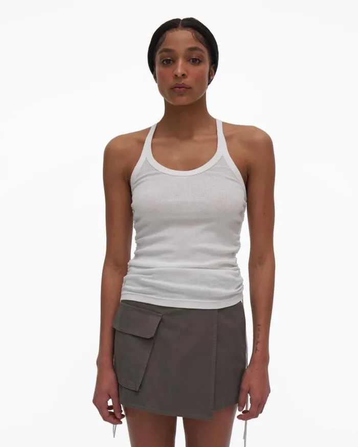 Women Drawstring Tank Chalk White Helmut Lang Tops