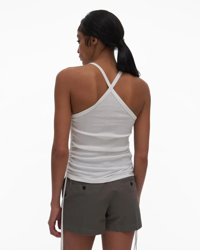 Women Drawstring Tank Chalk White Helmut Lang Tops