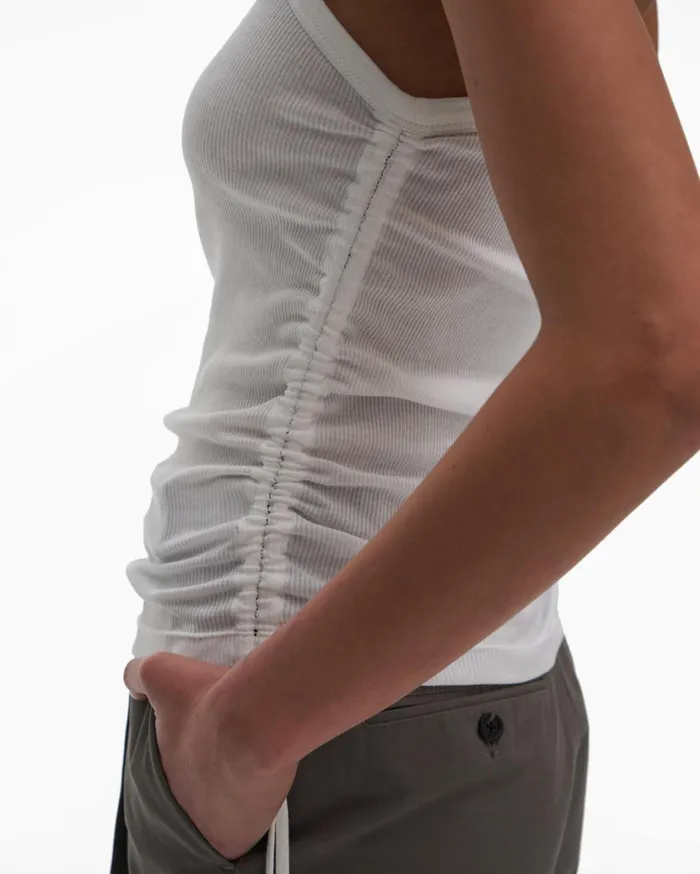 Women Drawstring Tank Chalk White Helmut Lang Tops