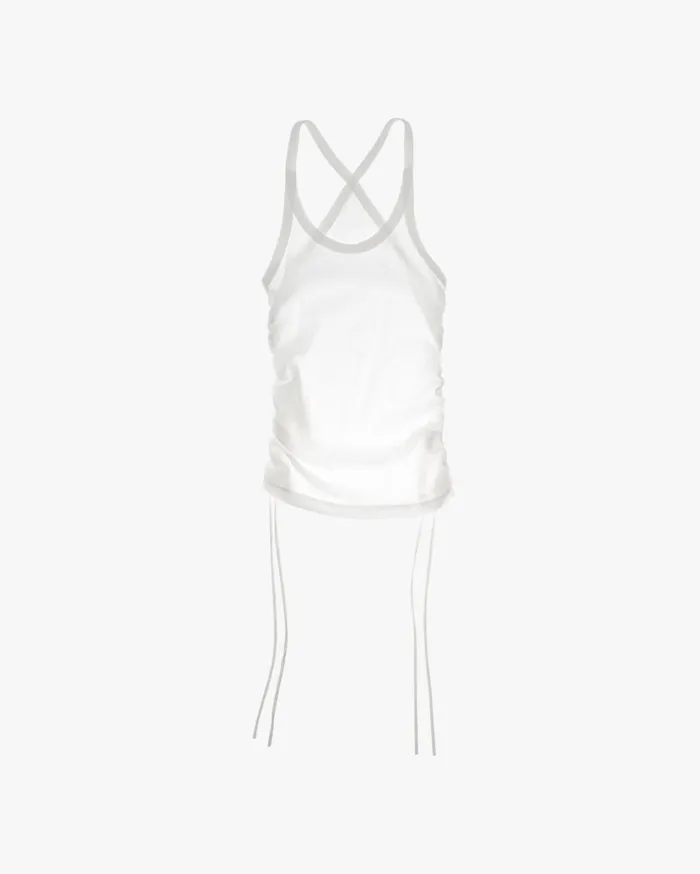 Women Drawstring Tank Chalk White Helmut Lang Tops