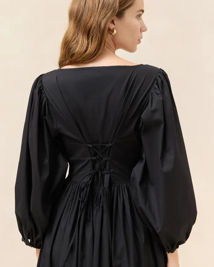 Women Dresses Loeffler Randall Diane Black Cotton Dress Women Dresses Loeffler Randall Diane Black Cotton Dress