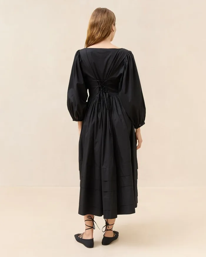 Women Dresses Loeffler Randall Diane Black Cotton Dress Women Dresses Loeffler Randall Diane Black Cotton Dress