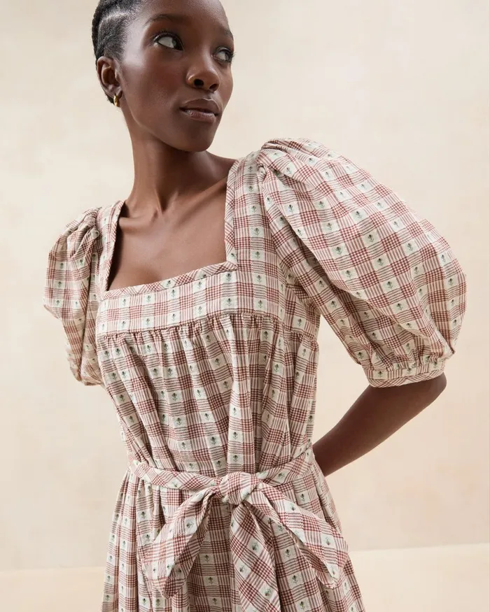 Women Dresses Loeffler Randall Jessa Brown Tulip Gingham Dress I Dresses I Apparel Women Dresses Loeffler Randall Jessa Brown Tulip Gingham Dress I Dresses I Apparel