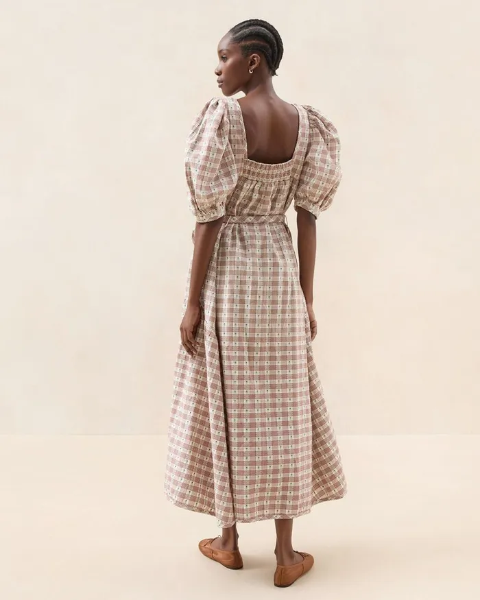 Women Dresses Loeffler Randall Jessa Brown Tulip Gingham Dress I Dresses I Apparel Women Dresses Loeffler Randall Jessa Brown Tulip Gingham Dress I Dresses I Apparel