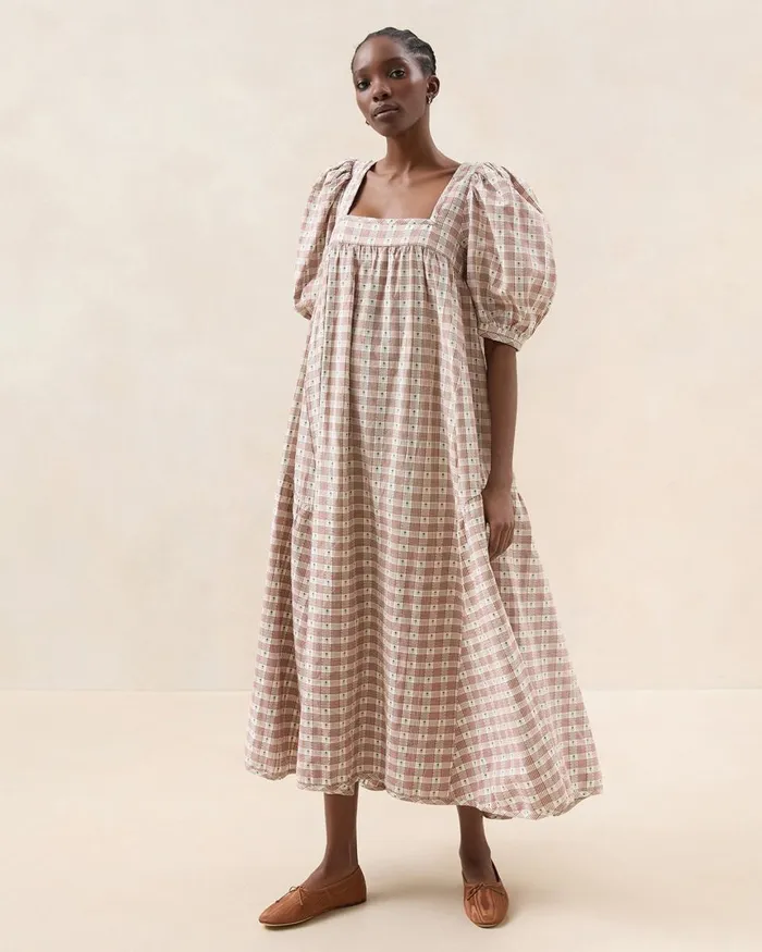 Women Dresses Loeffler Randall Jessa Brown Tulip Gingham Dress I Dresses I Apparel Women Dresses Loeffler Randall Jessa Brown Tulip Gingham Dress I Dresses I Apparel