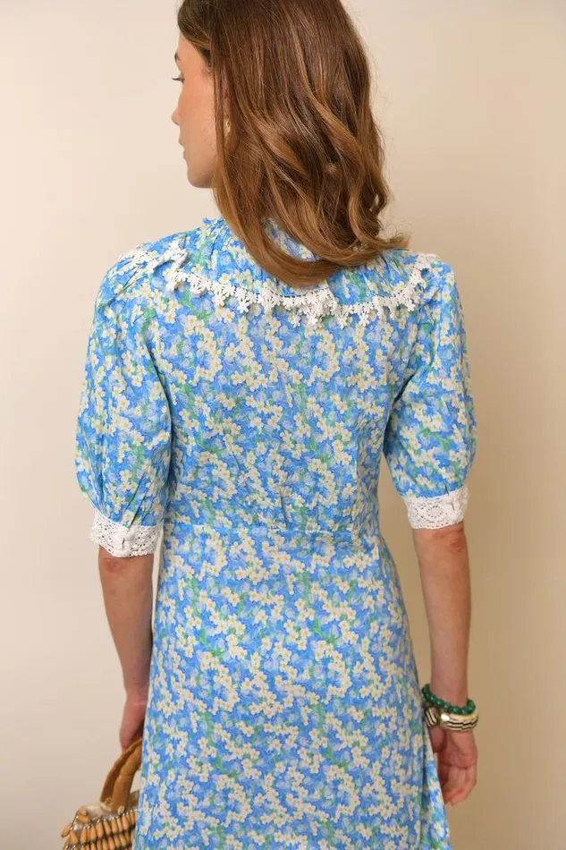 Women Dresses RIXO Anya Blue Tropical Floral Women Dresses RIXO Anya Blue Tropical Floral