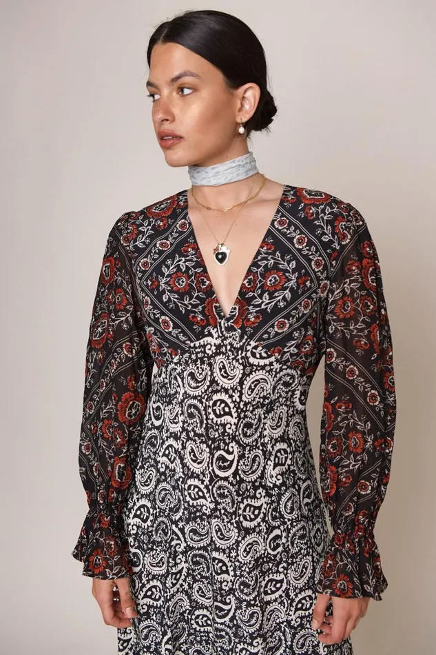Women Dresses RIXO Aoife Paisley Scarf Mix Women Dresses RIXO Aoife Paisley Scarf Mix