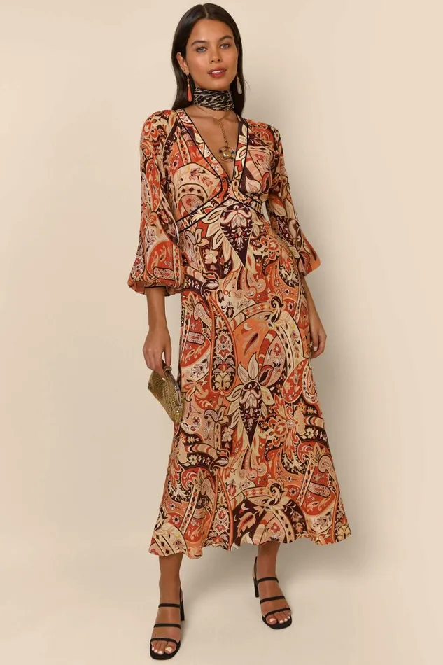 Women Dresses RIXO Ayla Grace Paisley Canyon