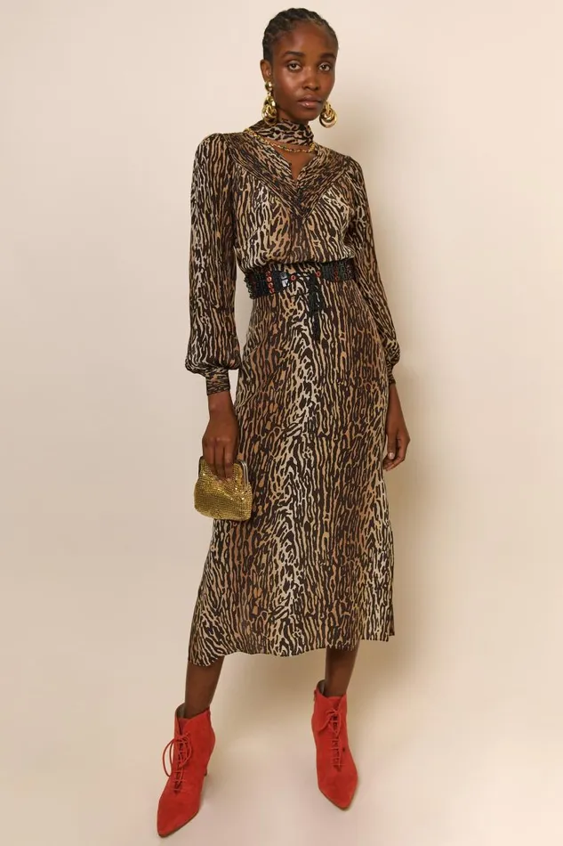 Women Dresses RIXO Bette Bohemia Leopard