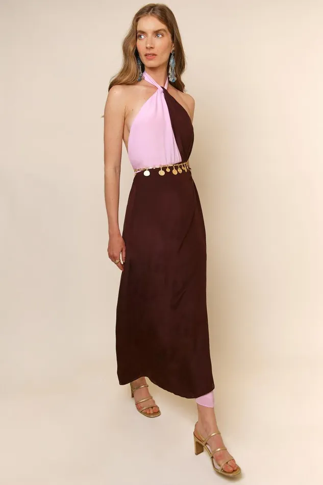 Women Dresses RIXO Bluebelle Chocolate Lilac Mix