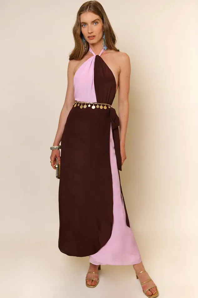 Women Dresses RIXO Bluebelle Chocolate Lilac Mix Women Dresses RIXO Bluebelle Chocolate Lilac Mix