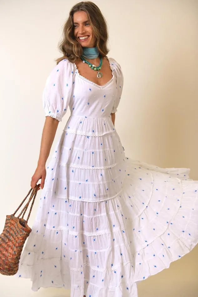 Women Dresses RIXO Cannes Santorini Embroidery