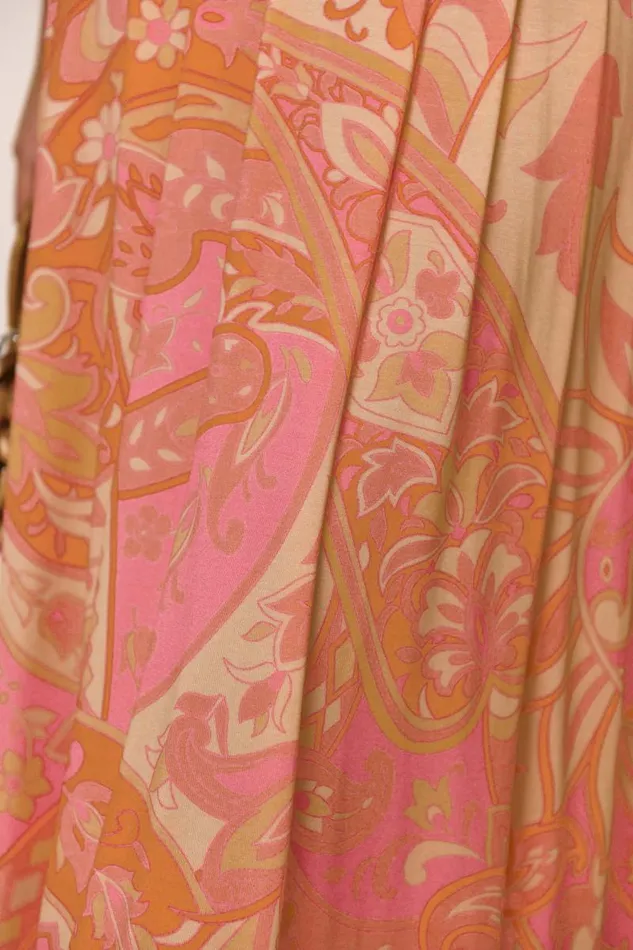 Women Dresses RIXO Caro Grace Paisley Peach Mix Women Dresses RIXO Caro Grace Paisley Peach Mix