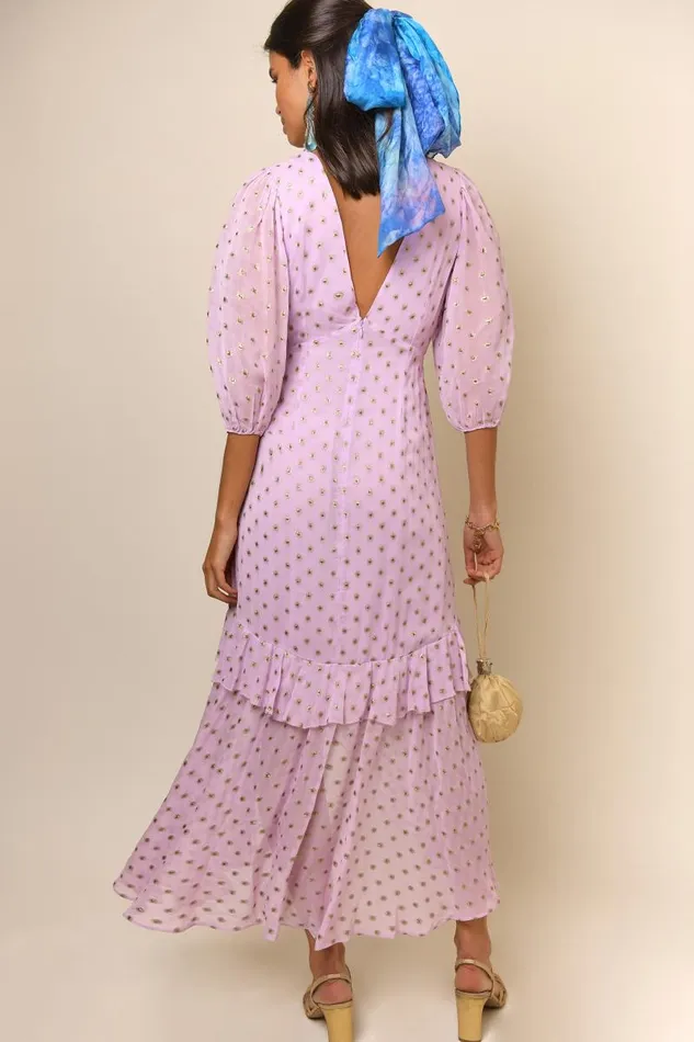 Women Dresses RIXO Cheryl Lilac Gold Spot Women Dresses RIXO Cheryl Lilac Gold Spot