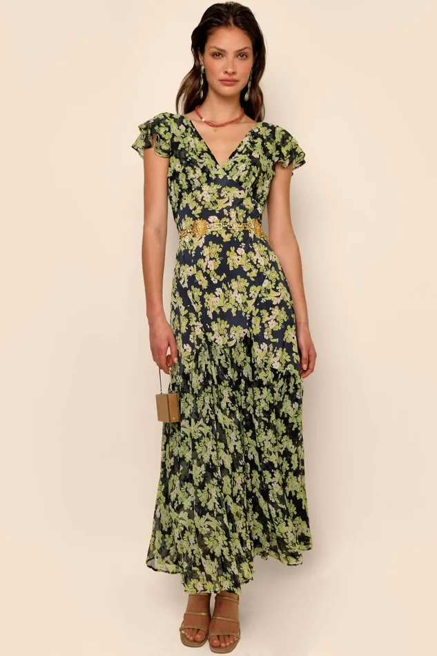 Women Dresses RIXO Cinzia Marais Floral Green Women Dresses RIXO Cinzia Marais Floral Green