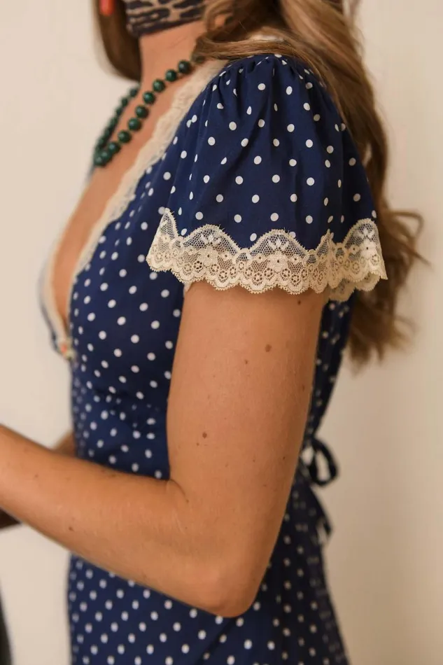Women Dresses RIXO Clarice Polka Dot Navy Women Dresses RIXO Clarice Polka Dot Navy