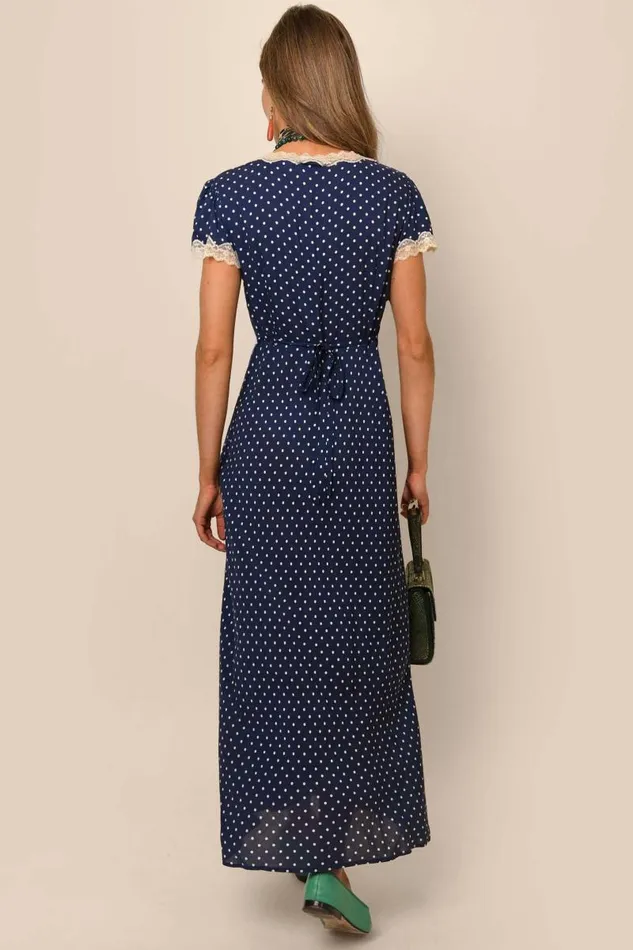 Women Dresses RIXO Clarice Polka Dot Navy Women Dresses RIXO Clarice Polka Dot Navy