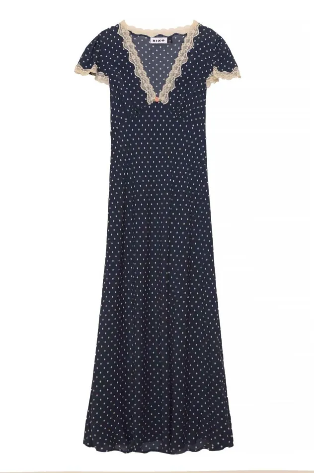 Women Dresses RIXO Clarice Polka Dot Navy Women Dresses RIXO Clarice Polka Dot Navy