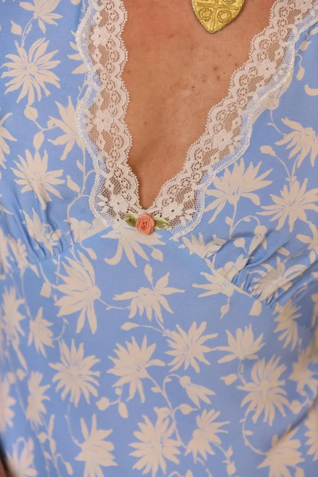 Women Dresses RIXO Clarice Vintage Daisy Blue Women Dresses RIXO Clarice Vintage Daisy Blue