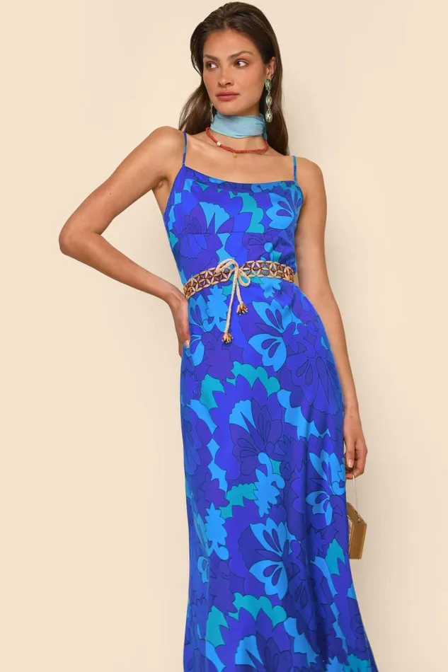 Women Dresses RIXO Dulcia Looking Glass Blue