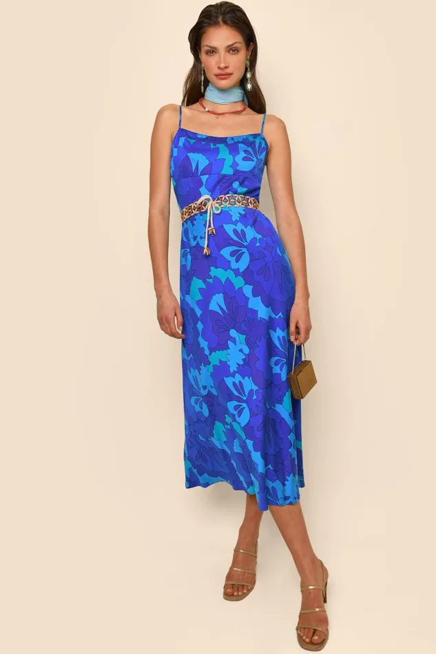 Women Dresses RIXO Dulcia Looking Glass Blue Women Dresses RIXO Dulcia Looking Glass Blue