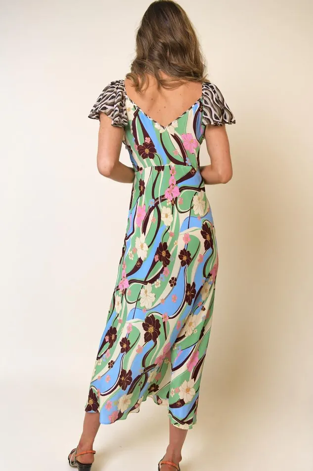 Women Dresses RIXO Effie Hibiscus Geo Mix Women Dresses RIXO Effie Hibiscus Geo Mix