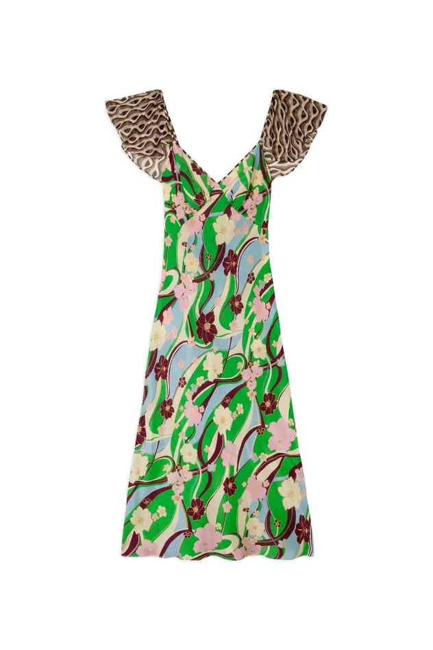 Women Dresses RIXO Effie Hibiscus Geo Mix Women Dresses RIXO Effie Hibiscus Geo Mix