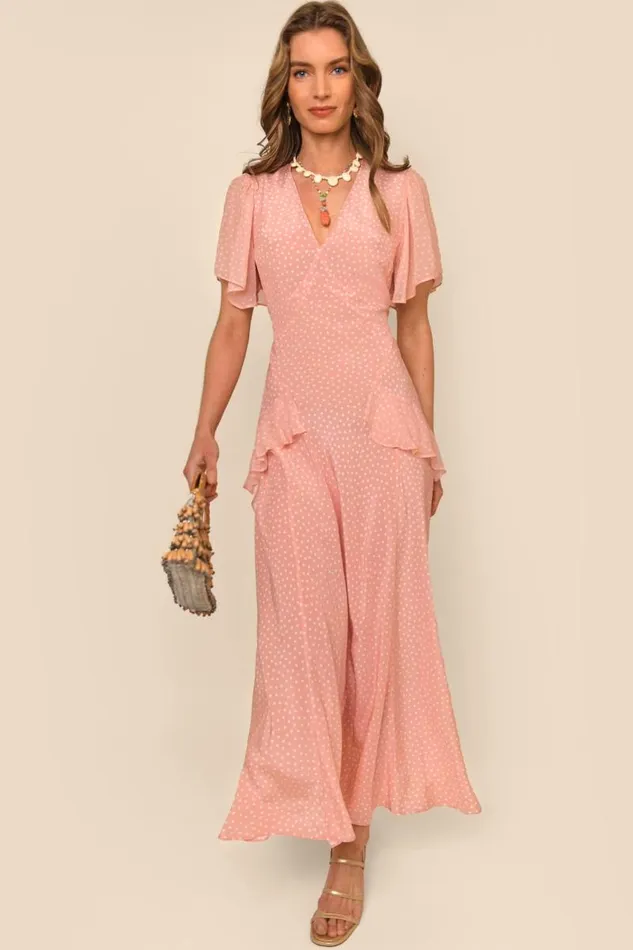 Women Dresses RIXO Evie Spot Pink