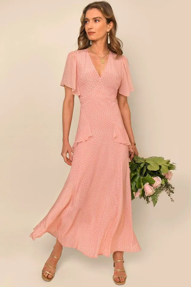 Women Dresses RIXO Evie Spot Pink Women Dresses RIXO Evie Spot Pink
