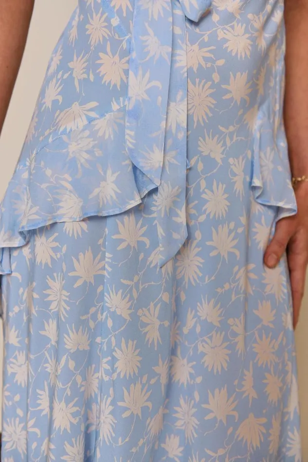 Women Dresses RIXO Evie Vintage Daisy Blue Women Dresses RIXO Evie Vintage Daisy Blue