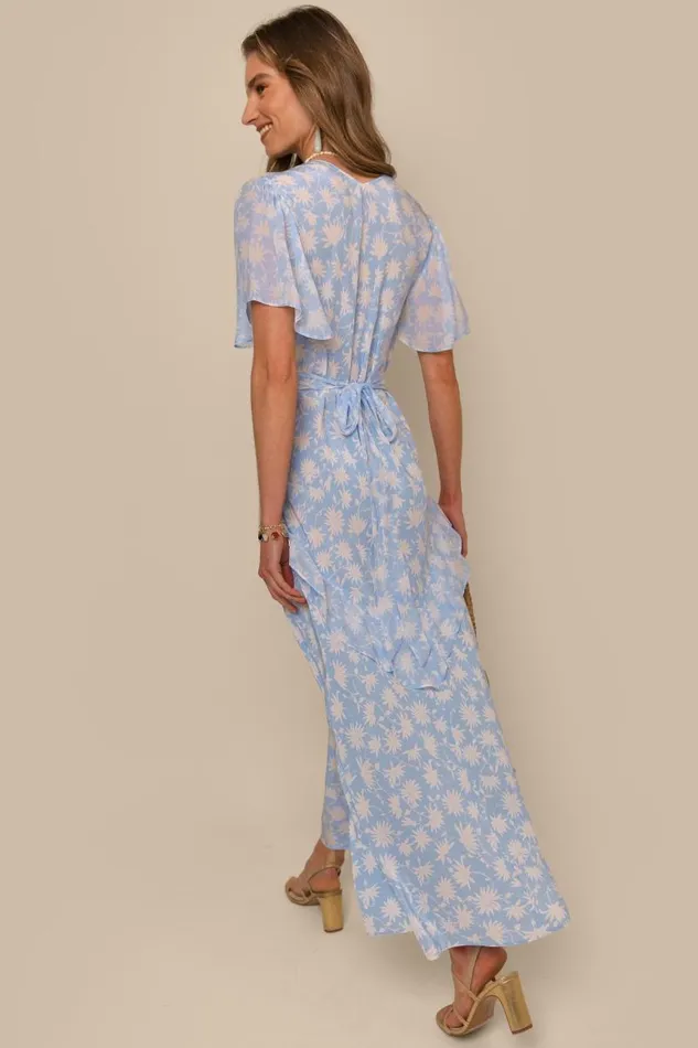 Women Dresses RIXO Evie Vintage Daisy Blue Women Dresses RIXO Evie Vintage Daisy Blue