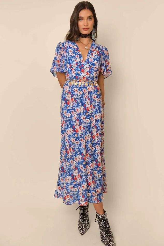 Women Dresses RIXO Florida Blue Daisy Trail Women Dresses RIXO Florida Blue Daisy Trail