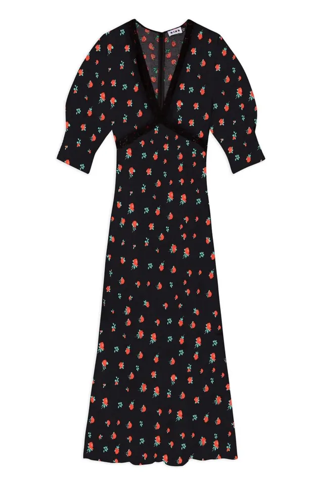 Women Dresses RIXO Gemma Vintage Rose Black Women Dresses RIXO Gemma Vintage Rose Black